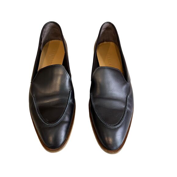 Everlane Modern Pointed Toe Leather Loafers Black 8.5 - Picture 3 of 12